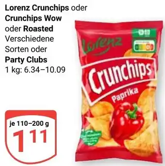 Globus Lorenz Crunchips oder Crunchips Wow oder Roasted oder Party Clubs Angebot