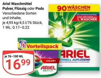 Globus Ariel Waschmittel Pulver, Flüssig oder Pods Angebot
