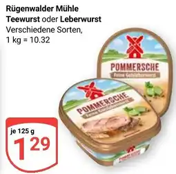 Globus Rügenwalder Mühle Teewurst oder Leberwurst Angebot