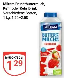 Globus Milram Fruchtbuttermilch, Kefir oder Kefir Drink Angebot