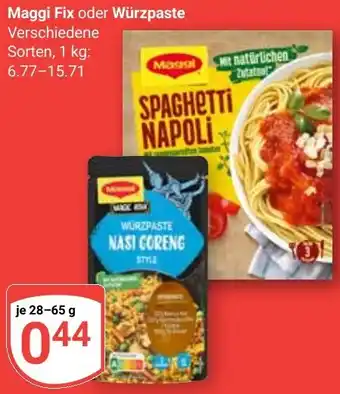 Globus Maggi Fix oder Würzpaste Angebot