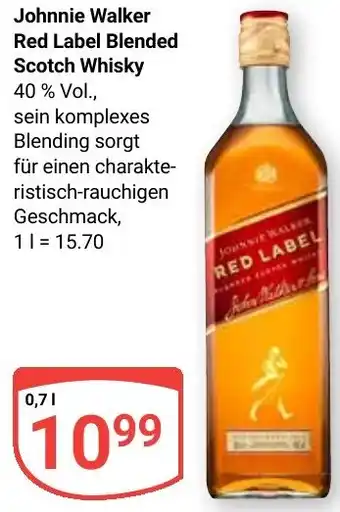 Globus Johnnie Walker Red Label Blended Scotch Whisky Angebot