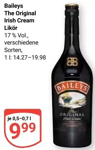 Globus Baileys The Original Irish Cream Likör Angebot