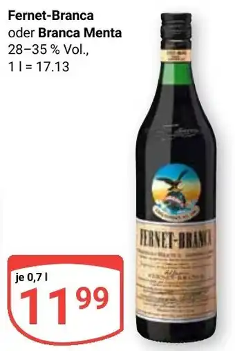 Globus Fernet-Branca oder Branca Menta Angebot