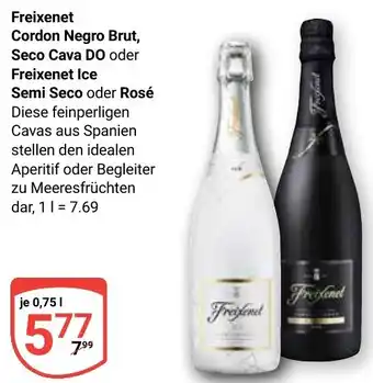 Globus Freixenet Cordon Negro Brut, Seco Cava DO oder Freixenet Ice Semi Seco oder Rosé Angebot