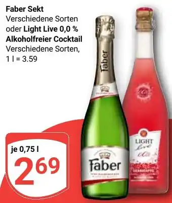 Globus Faber Sekt oder Light Live 0,0% Alkoholfreier Cocktail Angebot