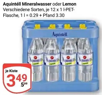 Globus Aquintéll Mineralwasser oder Lemon Angebot