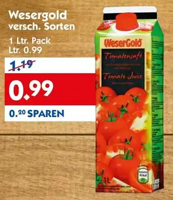 Hol'ab Getränkemarkt Wesergold 1L Angebot