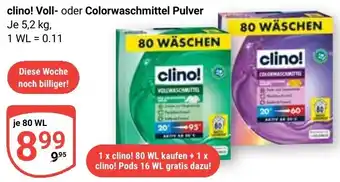 Globus clino! Voll- oder Colorwaschmittel Pulver Angebot