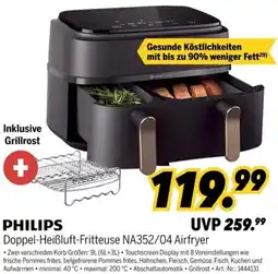 MEDIMAX PHILIPS Doppel-Heißluft-Fritteuse NA352/04 Airfryer Angebot