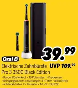 MEDIMAX Oral-B Elektrische Zahnbürste Pro 3 3500 Black Edition Angebot