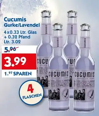 Hol'ab Getränkemarkt Cucumis Gurke/Lavendel 4x0,33L Angebot