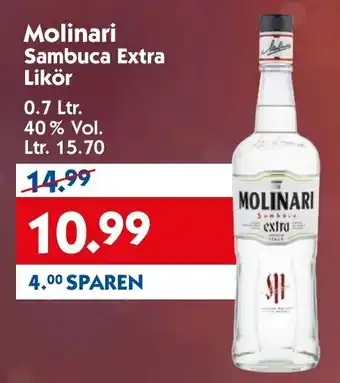 Hol'ab Getränkemarkt Molinari Sambuca Extra Likör 0,7L Angebot