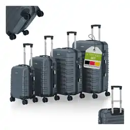 Netto Marken-Discount Juskys Hartschale Kofferset Rom Reisekoffer 4 teilig - Zahlenschloss, 360° Rollen - Anthrazit Angebot