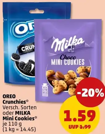 PENNY OREO Crunchies oder MILKA Mini Cookies Angebot