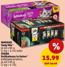 PENNY WHISKAS Tasty Mix oder SHEBA Delikatesse in Gelee Angebot