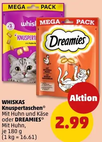 PENNY WHISKAS Knuspertaschen oder DREAMIES Angebot