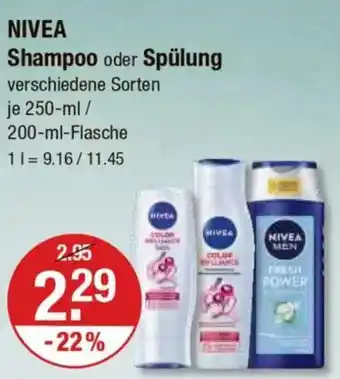 V Markt NIVEA Shampoo oder Spülung Angebot