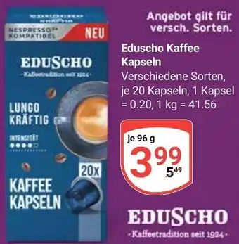 Globus Eduscho Kaffee Kapseln Angebot