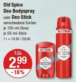V Markt Old Spice Deo Bodyspray oder Deo Stick Angebot