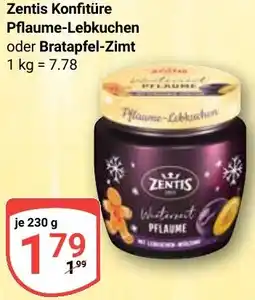 Globus Zentis Konfitüre Pflaume-Lebkuchen oder Bratapfel-Zimt Angebot