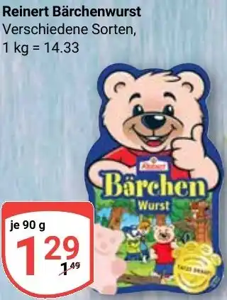 Globus Reinert Bärchenwurst Angebot