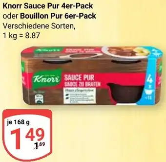 Globus Knorr Sauce Pur 4er-Pack oder Bouillon Pur 6er-Pack Angebot