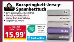 Norma Boxspringbett-Jersey- Spannbetttuch Angebot