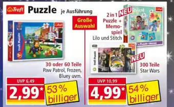 Norma Trefl Puzzle 30 oder 60 Teile Angebot