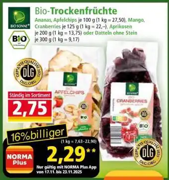 Norma Bio-Trockenfrüchte Angebot