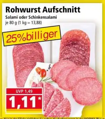 Norma Rohwurst Aufschnitt Angebot