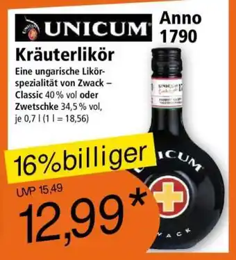 Norma UNICUM Kräuterlikör Angebot