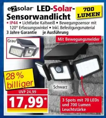 Norma ezsolar LED-Solar-Sensorwandlicht Angebot