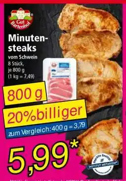 Norma Minutensteaks Angebot