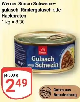 Globus Werner Simon Schweinegulasch, Rindergulasch oder Hackbraten Angebot