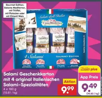 Netto Marken-Discount Salami Geschenkkarton mit 4 original italienischen Salami-Spezialitäten Angebot