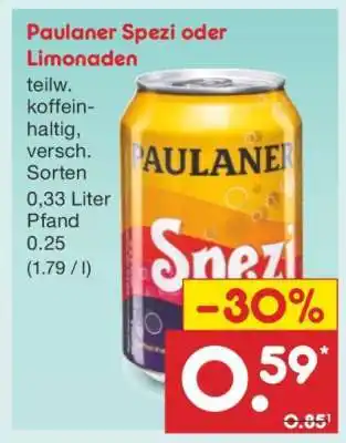 Netto Marken-Discount Paulaner Spezi oder Limonaden Angebot