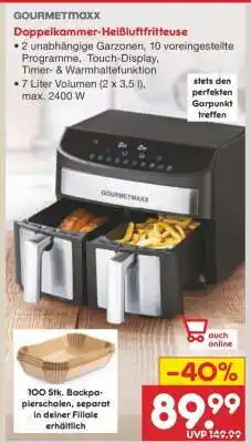Netto Marken-Discount Doppelkammmer-Heißluftfritteuse Angebot