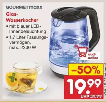 Netto Marken-Discount Gourmetmaxx Glas-Wasserkocher Angebot