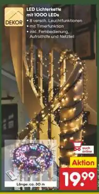 Netto Marken-Discount LED Lichterkette mit 1000 LEDs Angebot