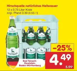 Netto Marken-Discount Hirschquelle natürliches Heilwasser Angebot