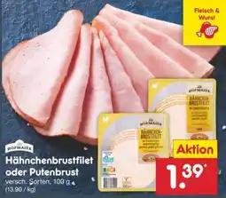 Netto Marken-Discount Hähnchenbrustfilet oder Putenbrust Angebot