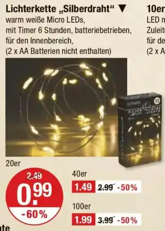V Markt Lichterkette,,Silberdraht" Angebot