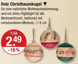 V Markt Holz Christbaumkugel Angebot