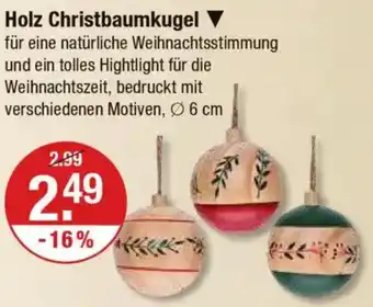 V Markt Holz Christbaumkugel Angebot