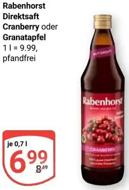 Globus Rabenhorst Direktsaft Cranberry oder Granatapfel Angebot