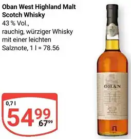 Globus Oban West Highland Malt Scotch Whisky Angebot