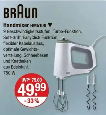 V Markt BRAUN Handmixer HM5100 Angebot