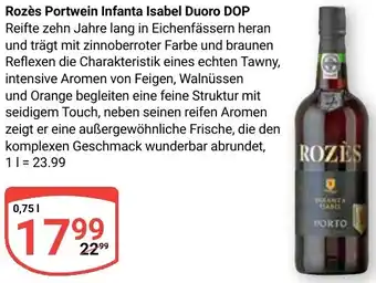 Globus Rozès Portwein Infanta Isabel Duoro DOP Angebot