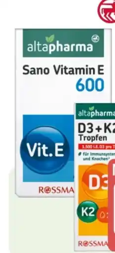 Rossmann Altapharma Sano Vitamin E 600 Angebot